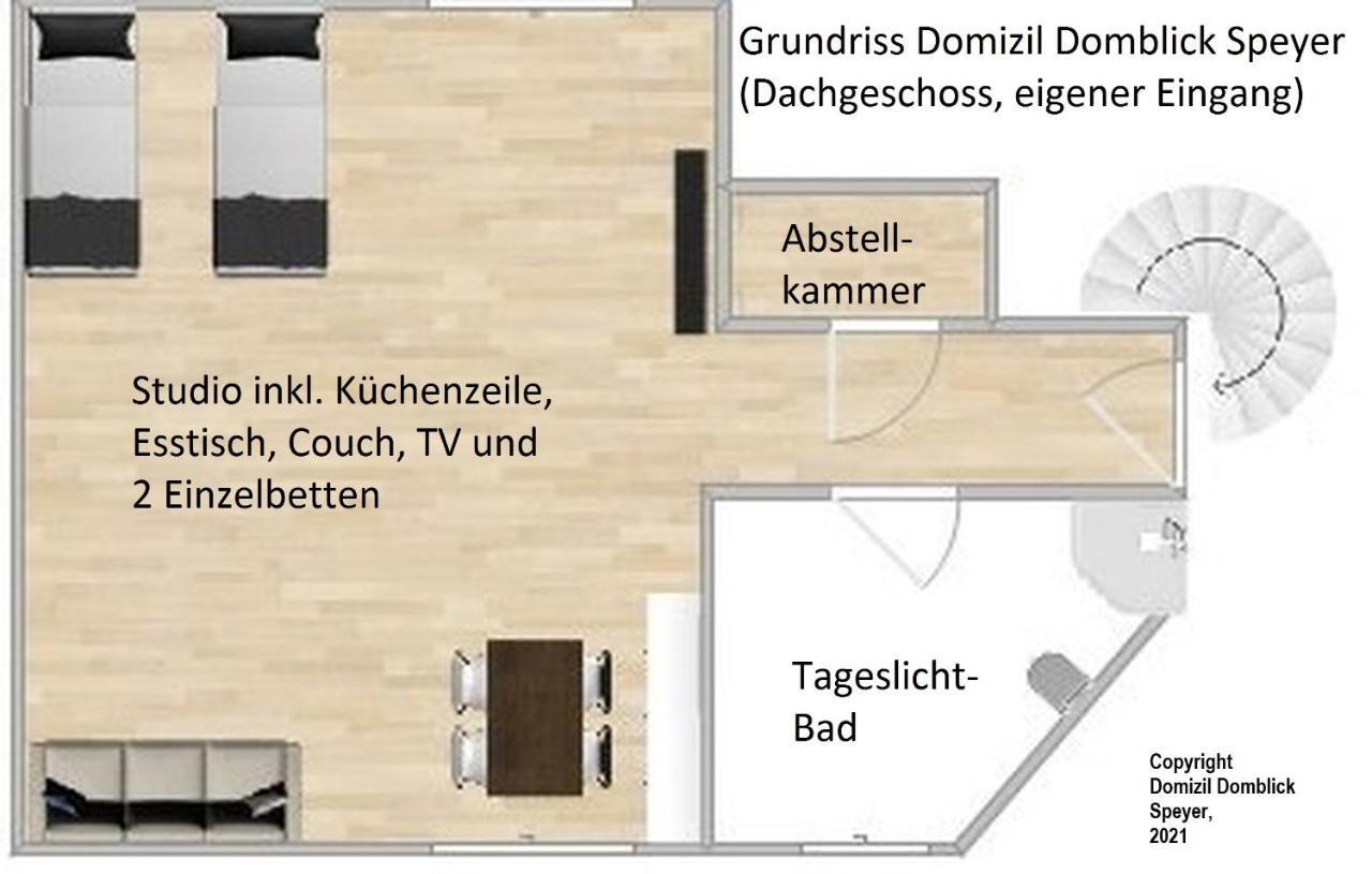 Domizil Domblick Speyer City, Garage, 50M2 Eksteriør bilde