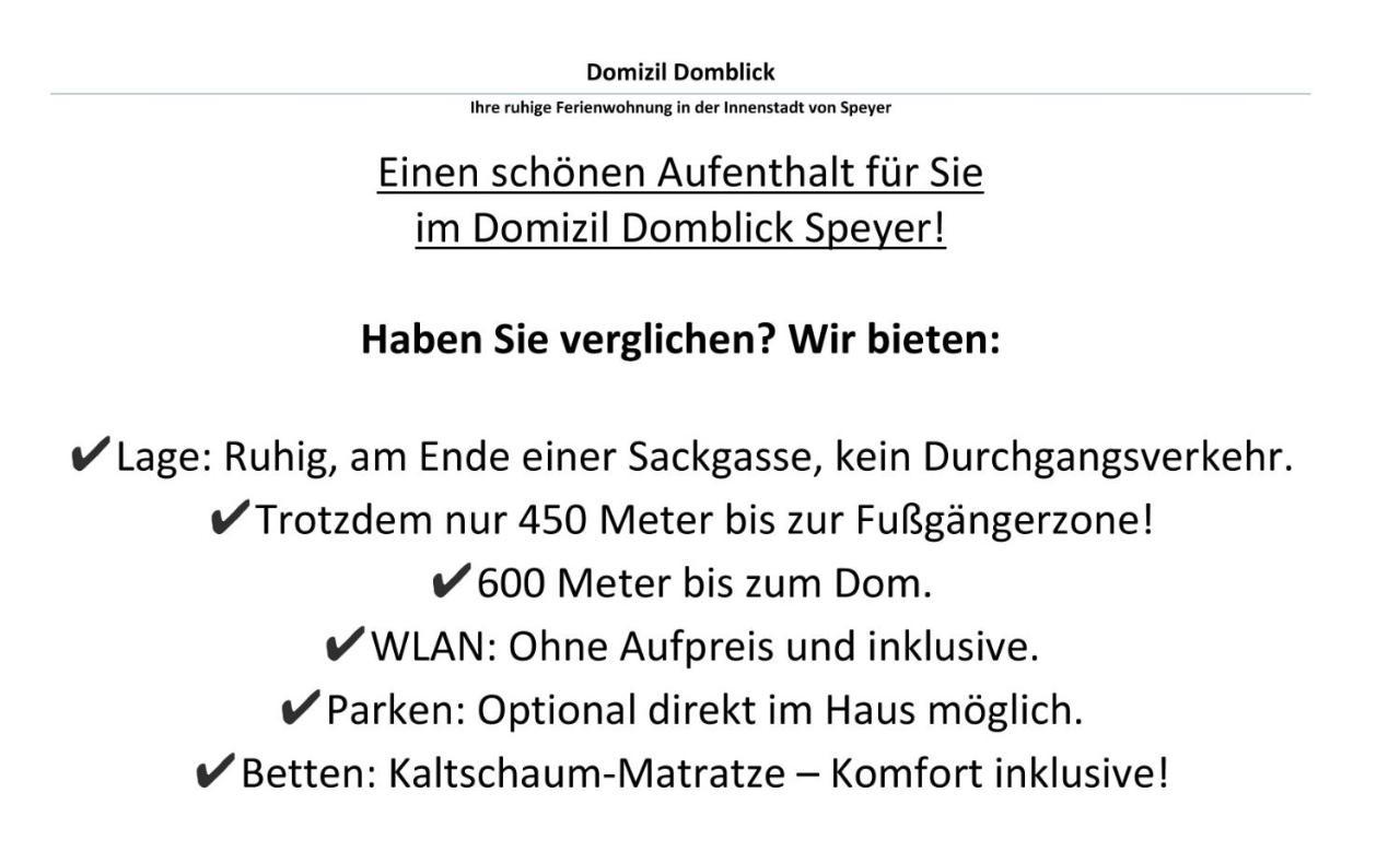 Domizil Domblick Speyer City, Garage, 50M2 Eksteriør bilde